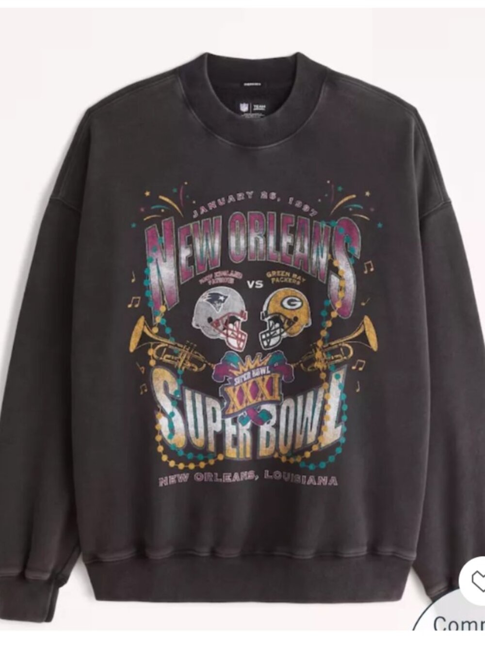 Abercrombie Vintage Super Bowl Graphic Crew Sweatshirt